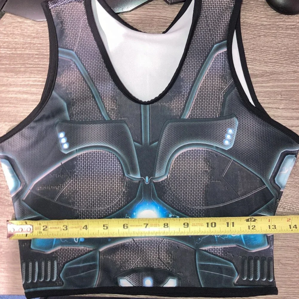 Badinka Futuristic Cyberpunk Mech Robot Crop Tank Top - Picture 6 of 10